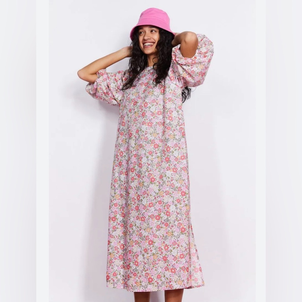 H&M Floral Pink and White Dress